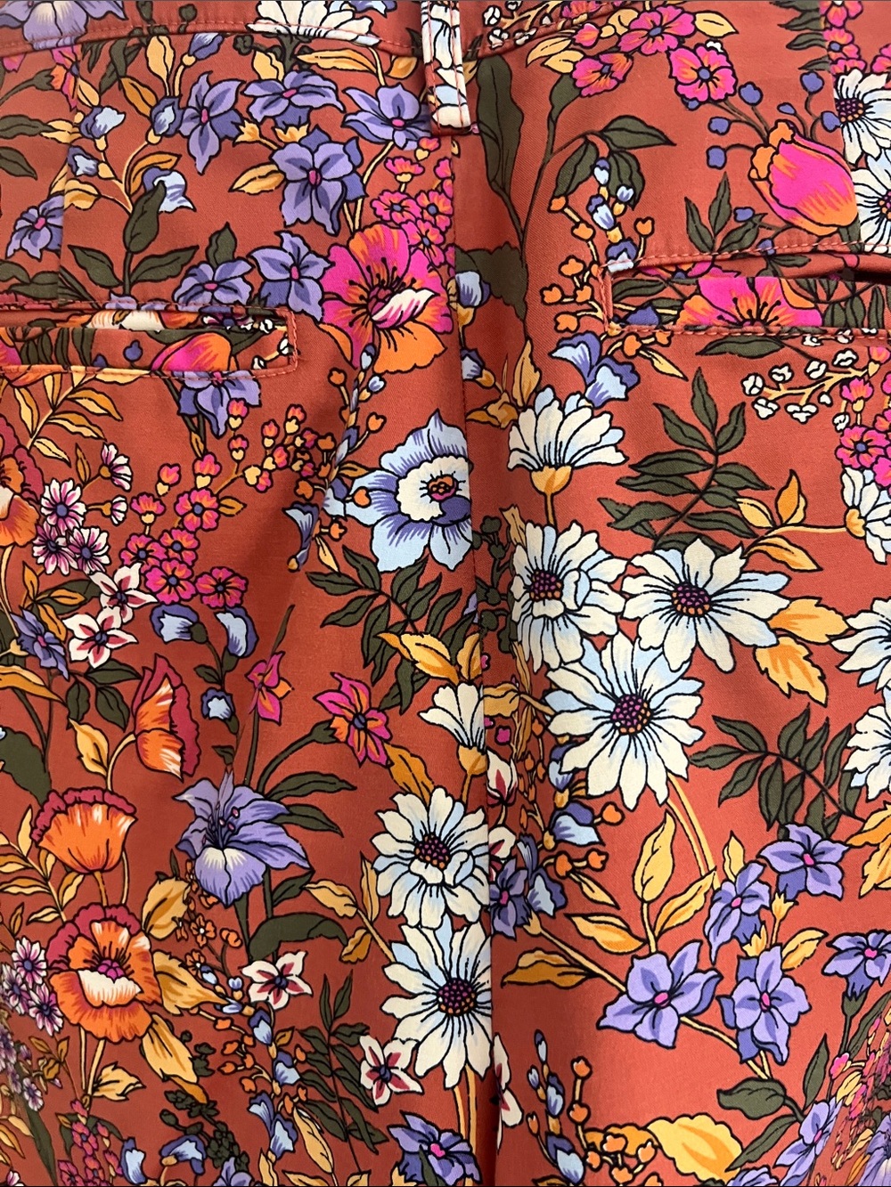 Anthropologie Maeve Floral Wide-Leg Pants with Multicolor Blooms - Picture 4 of 7